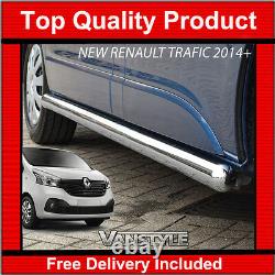 New 2014+ Renault Trafic 76mm H/duty Swb Side Bars Stainless Steel Chrome Steps