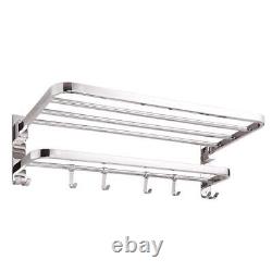 New Look Stainless Steel 304 Grade Dual Folding Towel Rack for Bathroom Chrome