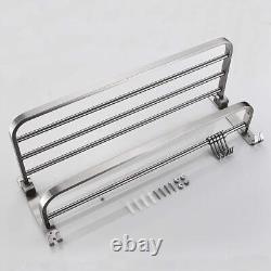 New Look Stainless Steel 304 Grade Dual Folding Towel Rack for Bathroom Chrome