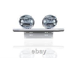 Number Plate Bar + Chrome Spots For Fiat Fullback 2016 2019 4x4 SUV Stainless