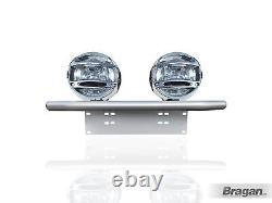 Number Plate Bar + Chrome Spots For Fiat Fullback 2016 2019 4x4 SUV Stainless