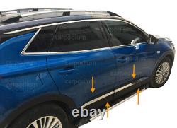 Opel Grandland X 2017-2021 Chrome Side Door Streamer 4 4 pcs Stainless Steel