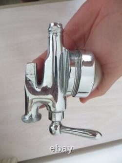 Optic Pearl, Chrome Glass Faced Im-571172 Faucet Tapper Knob England Antique
