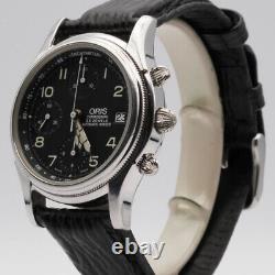 Oris Men's Watch 39MM Automatic Chronograph Steel Nice Condition 7415 Pretty