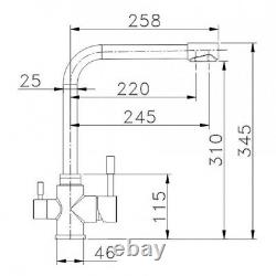 Osmio Fabia 304 Stainless Steel 3-Way (Tri-flow) Kitchen Tap