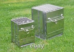 Outdoor Survival Stove Stainless Steel Folding Camping Cooking BBQ Portable