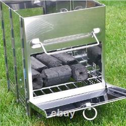 Outdoor Survival Stove Stainless Steel Folding Camping Cooking BBQ Portable