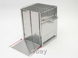 Outdoor Survival Stove Stainless Steel Folding Camping Cooking BBQ Portable