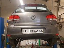 PIPE DYNAMICS VW Golf MK6 1.4tsi (122bhp) Back Box Delete exhaust BLACK CHROME