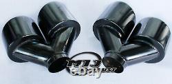 Pair 4-100mm Twin Black Chrome Exhaust Tail Pipe Stainless Steel Trim Tips L/R