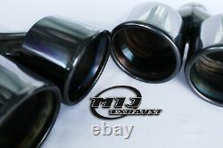 Pair 4-100mm Twin Black Chrome Exhaust Tail Pipe Stainless Steel Trim Tips L/R