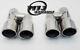 Pair Of 3 Twin Chrome Exhaust Tailpipes Stainless To Suit Mercedes Amg Style