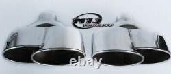Pair Of Large Twin Oval Chrome Exhaust Tailpipe Stainless Steel Sport Trim Tips
