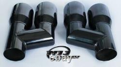 Pair Of Twin Black Chrome Exhaust Tailpipes Stainless To Suit Mercedes AMG Style