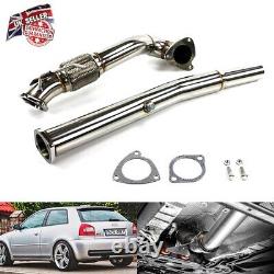 Polished Stainless Exhaust De Cat Downpipe For S3 TT 1.8 T quattro Leon Cupra R