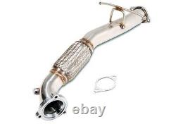 Polished Stainless Muffler Exhaust De Cat Downpipe For 05-12 Focus II 2.5 ST RS