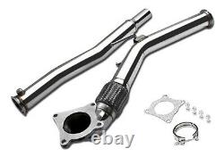 Polished Stainless Muffler Exhaust Decat Down Pipe For Golf GTI 2.0T Octavia RS