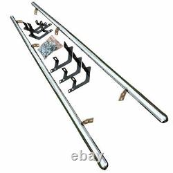 Polished Stainless Side Step Running Board Bar For VW Transporter T5 T6 LWB 03+