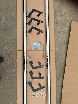 Polished Stainless Side Step Running Board Bar For VW Transporter T5 T6 LWB 03+