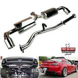 Polished Stainless Steel Cat Back Performance Exhaust Muffler 2003-12 Mazda RX-8