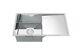 Polished Stainless Steel 304 Chrome Single Bowl With Drainer Kitchen Sink 1.5mm