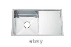 Polished Stainless steel 304 Chrome single bowl with drainer kitchen sink 1.5mm