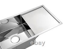Polished Stainless steel 304 Chrome single bowl with drainer kitchen sink 1.5mm