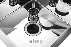 Polished Stainless steel 304 Chrome single bowl with drainer kitchen sink 1.5mm