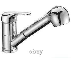 Polished Two Bowl Double Drainer Stainless Sink & Pull Out Mixer Tap (KST096)