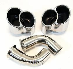Porsche 911 996 Carrera Direct Fit Stainless Steel Tailpipe Tips with Elbow Pipe