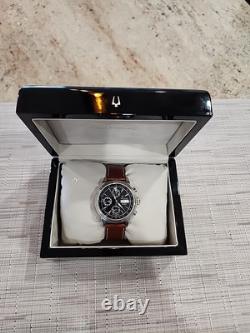 Pre Owned Men's BULOVA GEMINI Black Dial Automatic Chronograph Watch