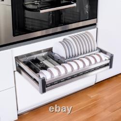 Pull Out Basket BaseUnit Kitchen Cabinet Chrome SoftClose Runner Larder Cupboard