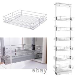 Pull Out Kitchen Baskets Chrome Storage Basket Organiser Cupboard Drawer 400mm