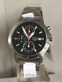 Pulsar Men's Chronograph Black Dial Date Stainless Steel Bracelet Watch PF8363X1