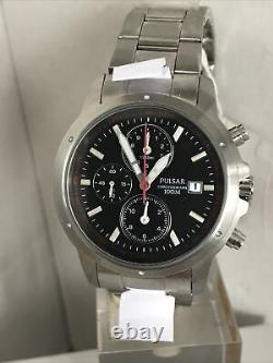 Pulsar Men's Chronograph Black Dial Date Stainless Steel Bracelet Watch PF8363X1