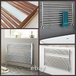 QUALITY Chrome Copper Anthracite Stainless Steel HORIZONTAL Heated Towel Rails