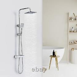 Quality Thermostat Shower System, Square Thermostatic 38 °C Chrome