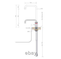 Quooker 3FSRVS Stainless Steel Fusion Square 3 -in-1 Boiling Water Tap 3L -E1774