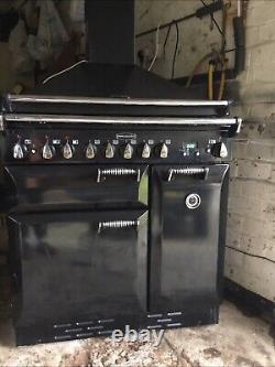 Rangemaster Elan 90 Black/chrome Dual Fuel Cooker With Hood Excellent Condition