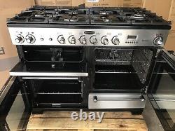 Rangemaster Kitchener 110 Stainless Steel Dual Fuel Cooker With Hood