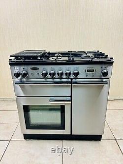 Rangemaster Professional+90 Stainless Steel&Chrome All Gas Range Cooker Hotplate