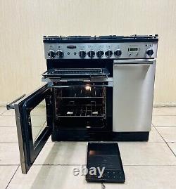 Rangemaster Professional+90 Stainless Steel&Chrome All Gas Range Cooker Hotplate