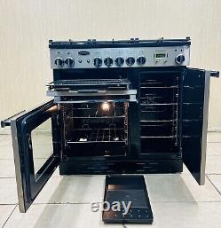 Rangemaster Professional+90 Stainless Steel&Chrome All Gas Range Cooker Hotplate