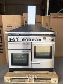 Rangemaster Professional Deluxe 110 D/F Stainless Steel With Hood & Splashback