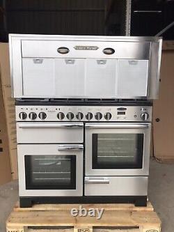 Rangemaster Professional Deluxe 110 D/F Stainless Steel With Hood & Splashback