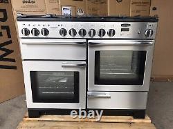Rangemaster Professional Deluxe 110 D/F Stainless Steel With Hood & Splashback