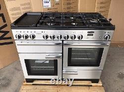 Rangemaster Professional Deluxe 110 D/F Stainless Steel With Hood & Splashback