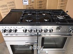 Rangemaster Professional Deluxe 110 D/F Stainless Steel With Hood & Splashback