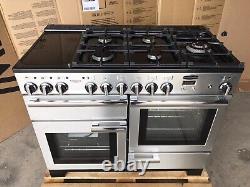 Rangemaster Professional Deluxe 110 D/F Stainless Steel With Hood & Splashback