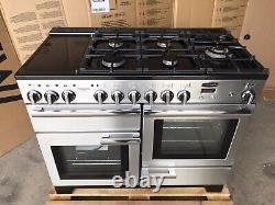Rangemaster Professional Deluxe 110 D/F Stainless Steel With Hood & Splashback